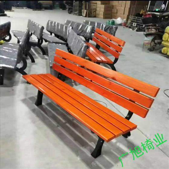 防腐木靠背公园椅